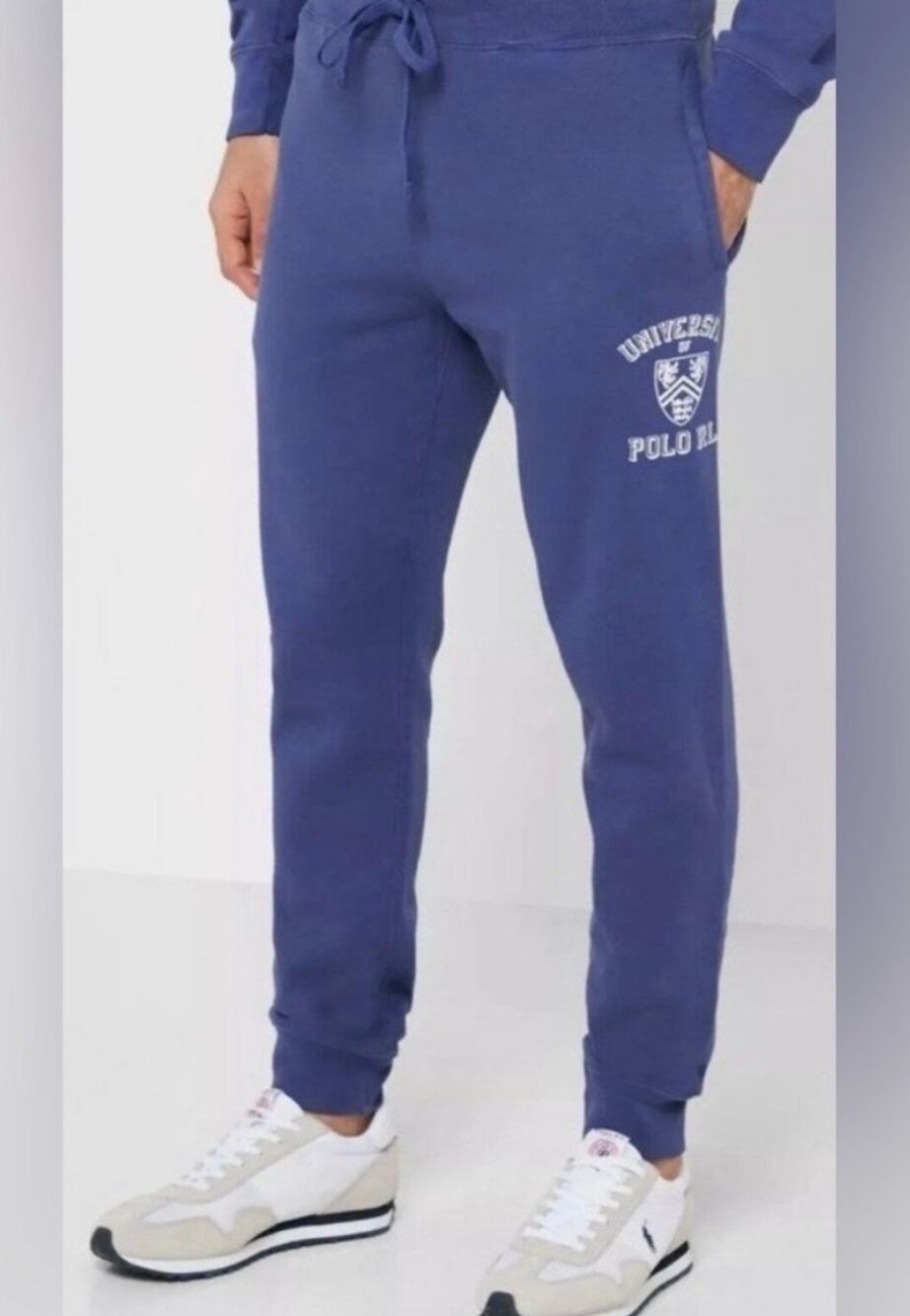 Polo Ralph Lauren University Joggers Blue Sweatpants Mens Small Sp Slim Fleece